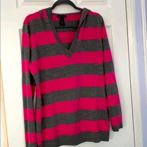 New York & Company stripe hooded sweater